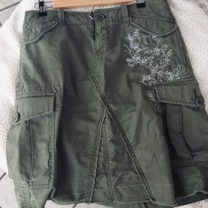 Cute Olive Green Jean Skirt